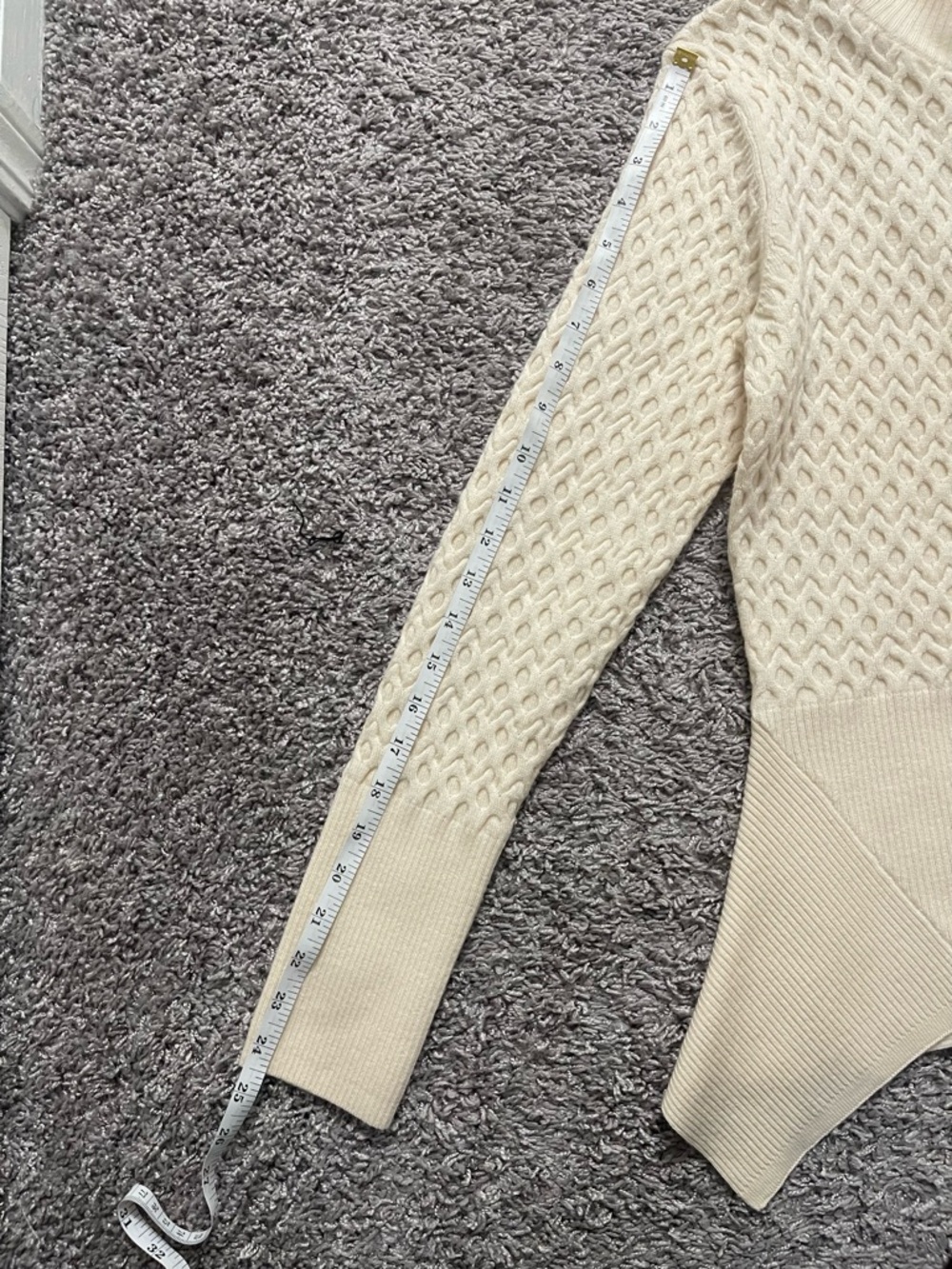 Karen Millen Cream Wool Zip-Front Cardigan - Picture 9 of 11